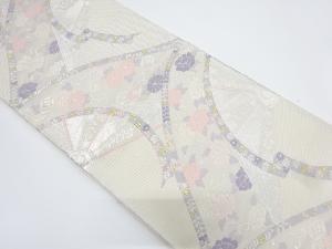 アンティーク　片輪車・花唐草模様織り出し袋帯（材料）